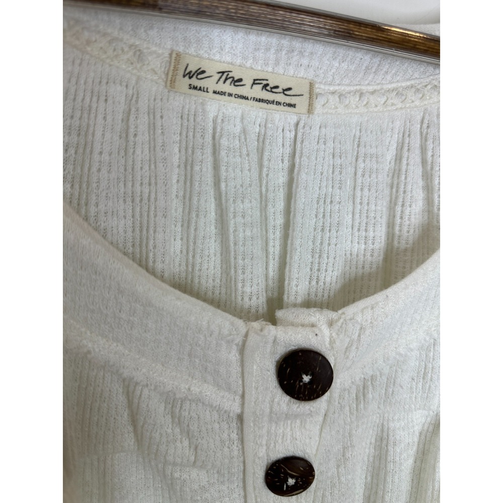 Free People We The Free Must Have Henley Tunic Oversized White Top Small - Picture 4 of 10